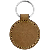 Combicraft Blanco leren sleutelhanger rond 45mm - 5 stuks