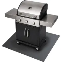 Drukarnia Piga - Zwart staal Metalen barbecue onderlegger - Rechthoek Stalen barbecue onderlegger - 100x80 cm - BBQ grondplaat - Hittebestendige barbecue onderlegger