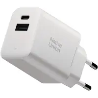 Native Union Fast GaN Charger PD - 1x USB-A 1x USB-C - 45W - White