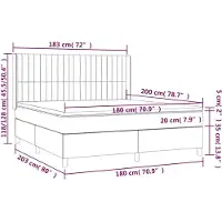 vidaXL Boxspring met matras fluweel donkergroen 180x200 cm