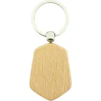 Combicraft Blanco houten sleutelhanger hexagon 48x35mm - per 1 stuk