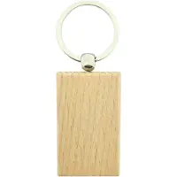 Combicraft Blanco houten sleutelhanger rechthoek 51x32mm - per 1 stuk