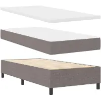 vidaXL Boxspring bed met LED-stripverlichting Taupe 90 x 190 cm Stof