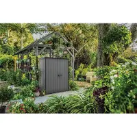 Keter Cortina Alto Tuinkast - 140x73,6x170,4 cm - Grijs