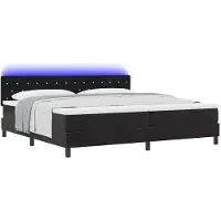 vidaXL LED boxspringbed met matras, zwart, 200 x 200 cm, fluweel