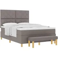 vidaXL Boxspring bed met hoofdeinde Taupe 200 x 160 cm Stof