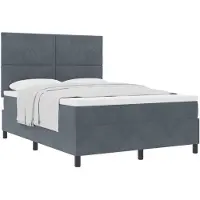 vidaXL Boxspring bed met hoofdeinde Donkergrijs 140 x 200 cm Fluweel