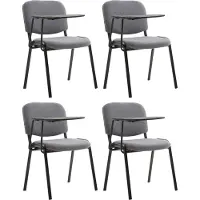 CLP Set van 4 stoelen "Ken" met opklapbaar tafelblad, bekleed met grijze stof
