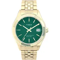 Timex Analoog horloge 'Waterbury' goud / groen