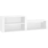 vidaXL Schoenenkast 150x35x45 cm bewerkt hout hoogglans wit