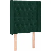 vidaXL Hoofdbord met randen 83x16x118/128 cm fluweel groen