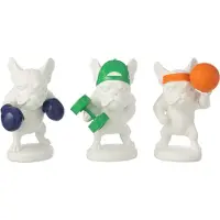 J-Line decoratie Bulldog Sport - polyresin - mix - set van 3