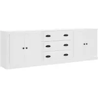 vidaXL Dressoirs 3 st bewerkt hout wit