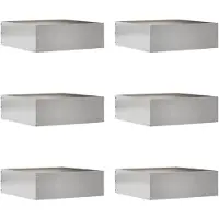 vidaXL Graskantafbakening, 6 stuks, 40 x 40 x 13 cm, roestvrij staal, zilver