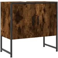 vidaXL Badkamerkast 60x33x60 cm bewerkt hout gerookt eikenkleurig