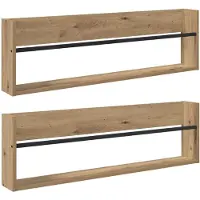 vidaXL Tijdschriftenrek met plank 2 st Artisan Eiken 100 x 12 x 30 cm