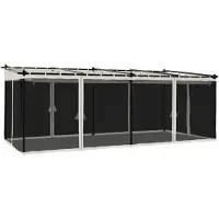vidaXL Prieel met zijwanden van gaas 6x3 m staal crèmekleurig