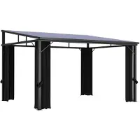 vidaXL Paviljoen met gordijnen, 405x294x244 cm, antraciet