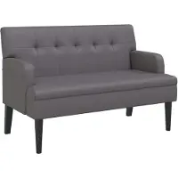 vidaXL Bankje met rugleuning 112x65,5x75 cm kunstleer grijs