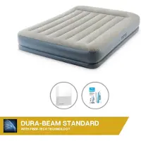 OEM Luchtbed - 2 persoons - 152 x 203 x 30 cm - Grijs - Met pomp - Inclusief beddengoed en reparatieset