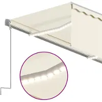 vidaXL Luifel automatisch met rolgordijn LED windsensor 3x2,5 m crème