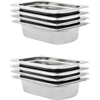 vidaXL Gastronormbakken 8 st GN 1/4 65 mm roestvrij staal