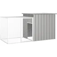 vidaXL Kippenhok 200x91x100 cm gegalvaniseerd staal grijs