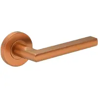 Intergriff Deurkruk (2x) Stella rond 12,5mm haaks op rozet brons geborsteld PVD gecoat | Ronde deurklinken