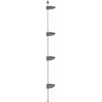 vidaXL Doucherekje 4-laags telescopisch hoekmodel aluminium zilver