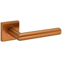 Intergriff Deurkruk (2x) Vita 20mm haaks op vierkant rozet brons geborsteld PVD gecoat | Deurklinken vierkant