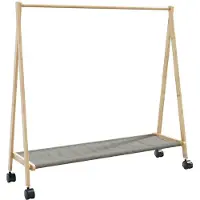 vidaXL Kledingrek met schappen en wielen 106x34x106,5 cm bamboe