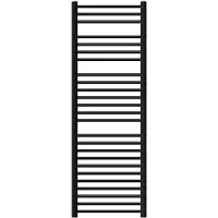 LuxeBath Elektrische badkamerradiator met verwarmingselement 900W 500x1500 mm Zwart mat gebogen Zijaansluiting & thermostaat Digitaal display