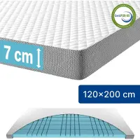CozySense – CubeTech Topper Topdekmatras – 120 x 200 cm – 100+ Comfort Cubes - Verkoelende Gel - Wasbare Hoes – Wit Traagschuim En Textiel