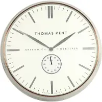 Thomas Kent - Klok Timekeeper zilver - koper Ø76CM