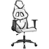 vidaXL Gamestoel kunstleer wit en zwart