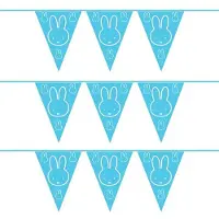 Nijntje Set van 3x stuks blauwe thema geboorte vlaggenlijnen van 6