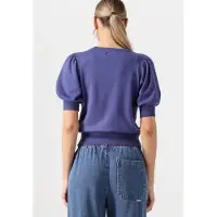 Minus Dames Tops & T-shirts Liva Knit Tee - Blauw - Maat XXL