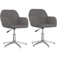 vidaXL Eetkamerstoelen draaibaar 2 st stof lichtgrijs