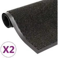vidaXL Droogloopmatten 2 st rechthoekig getuft 90x150 cm zwart