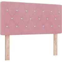vidaXL LED Hoofdbord met LED-stripverlichting Roze 100 cm Fluweel