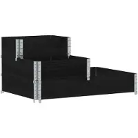 vidaXL Verhoogde plantenbak 3-laags 120x80 cm massief grenenhout zwart