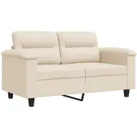 vidaXL Tweezitsbank 120 cm microvezelstof beige