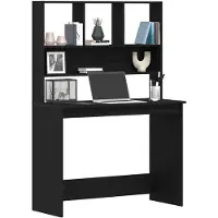 vidaXL Bureau met schappen 102x45x148 cm bewerkt hout zwart eikenkleur