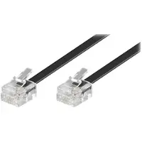 Intos telefoon kabel RJ-11 (M) naar RJ-11 (M) 3 m plat zwart