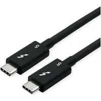 Roline Thunderbolt 5 kabel, USB-C naar USB-C, ST/ST, 8K UHD-2, 80 Gbit/s, 240W, passief, zwart, 0,8 meter
