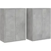 vidaXL Dressoirs 2 st 60x31x84 cm bewerkt hout betongrijs