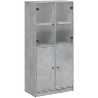 vidaXL Hoge kast met deuren 68x37x142 cm bewerkt hout betongrijs