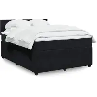 vidaXL Boxspring met matras fluweel zwart 160x200 cm