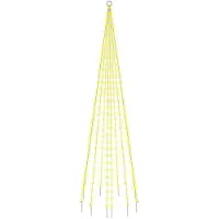 vidaXL Vlaggenmast kerstboom 310 LED's warmwit 300 cm
