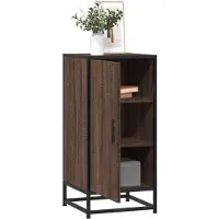 vidaXL Dressoir 35,5x35x76 cm bewerkt hout en metaal bruin eikenkleur